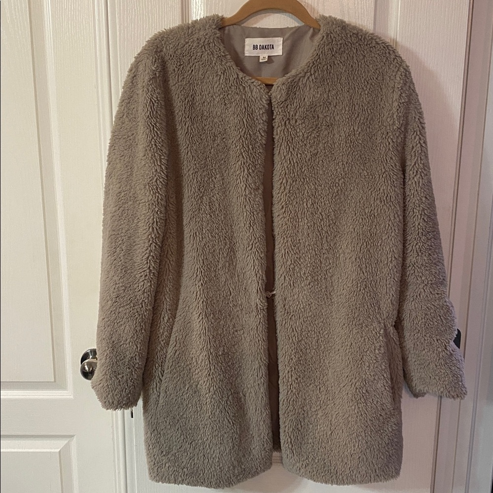 BB Dakota Taupe Faux Fur Jacket
